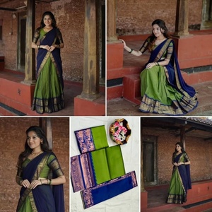 Lehenga Choli de Seda Kanjiveram de Diseñador, Tejido Zari, Bordado Pesado, Ropa de Fiesta de Boda India al por Mayor - Product Image 5