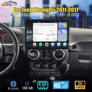 AuCAR 15 "Android 13 écran tactile voiture stéréo vidéo <span class=keywords><strong>GPS</strong></span> Navigation multimédia lecteur DVD <span class=keywords><strong>autoradio</strong></span> pour <span class=keywords><strong>Jeep</strong></span> <span class=keywords><strong>Wrangler</strong></span> 2011-2017 - Product Image 3
