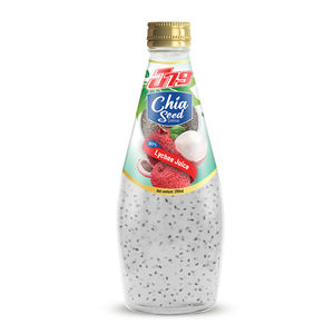 J79 290ml Glass Bottled Chia Seed Drink with 30% Fruit Juice <b>Lychee</b> Juice Private Label OEM ODM HALAL BRC - Product Image 1