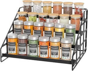 <b>Black</b> Metal Spice Rack Spice <b>Box</b> Organizer Modern Kitchen Accessories <b>Storage</b> Holder <b>for</b> Spice <b>Box</b> Organizer Kitchen Use - Product Image 4