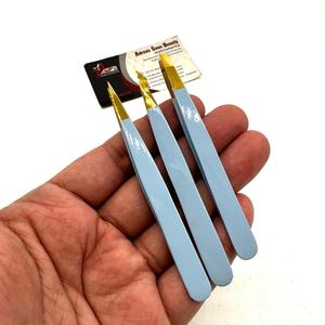 Ensemble de 3 pinces à épiler en acier inoxydable, pointues et carrées, impression de logo personnalisée, service OEM pour le façonnage des sourcils et des poils - Product Image 2