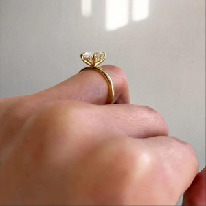 Vintage <b>Oval</b> Cut <b>Moissanite</b> Gemstone <b>Ring</b> 14K Solid Gold Unisex Anniversary Gift with Third Party Appraisal - Product Image 2