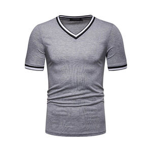 เสื้อยืดคอวีสำหรับทั้งชายและหญิงเสื้อ100% น้ำหนักเบาทำจากผ้าฝ้ายน้ำหนักเบา240กรัมทรงพอดีตัวลำลองเสื้อเจอร์ซีย์ลายพื้นโลโก้ออกแบบได้ตามที่ต้องการ - Product Image 2