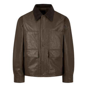 Chaqueta de Cuero para Hombre, Precio al por Mayor, Modelo 2026, Tinte Liso, Estilo Casual, 100% Cuero Vacuno Genuino, Cierre de Cremallera, Transpirable - Product Image 1