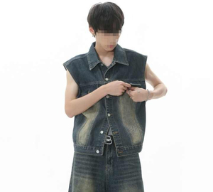 Chaleco de mezclilla de bajo precio personalizado transpirable nuevo diseño de alta calidad para hombres superventas precio barato chalecos de mezclilla de venta superior para hombres - Product Image 5