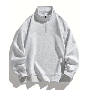 Sweat-shirt à demi-zip pour homme en tissu mélangé coton, design léger, respirant, performance optimale, coupe confortable, fermeture éclair sécurisée - Product Image 1