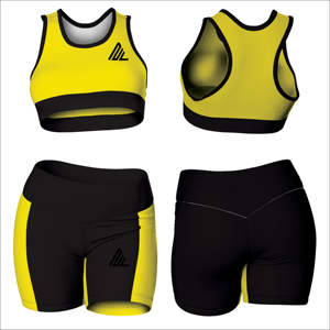 Tenues de sport pour femmes de grande taille, couleur unie, sensation de peau nue, ensembles d'entraînement-Spandex antibactérien respirant/tissu en polyester - Product Image 2