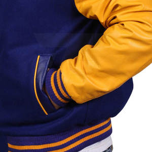 Veste en cuir personnalisée pour homme, coupe-vent, à manches longues, style universitaire, col montant, hiver, style Letterman, design personnalisable - Product Image 3