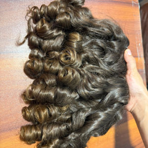 Extensions de cheveux humains en mèches, cheveux indiens de temple 100% naturels, bouclés, cuticules alignées, non traités - Product Image 1