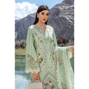 ชุดสูทผู้หญิง Crimson X Saira Shakira Luxury Lawn 2024 รุ่น French Brunch-Sage สำหรับ D2 B-TC-1027 ชุดออกงานกลางวันสุดหรู - Product Image 3