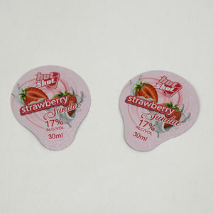 45mm Strawberry Sundae 30ml Shot Drinking Cup Embalaje Diseño personalizado Tapa de sellado de papel de aluminio <span class=keywords><strong>con</strong></span> color rosa - Product Image 2