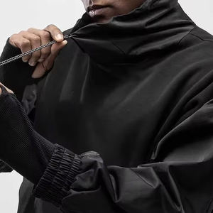 เสื้อยืดไซเบอร์เสื้อมีฮู้ดและสเวตเตอร์สำหรับผู้ชาย, เสื้อแนวสตรีทสวมใส่แบบสวมหัวแขนสั้นเสื้อมีฮู้ดไซส์ใหญ่สีดำสำหรับผู้ชาย - Product Image 5
