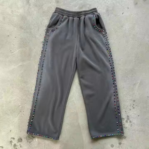 Top Sell Custom Logo Zip up Hoodie Sweat Track Baggy Pant Acid Washed Hoodie Set Full Dtg Print 3D Bordado Parche Chándales - Product Image 3