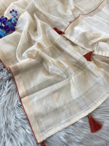 Ocasional Wear Kerala Cotton Tussar Silk With <b>Golden</b> Zari Work <b>Saree</b> Woman Fashion Manufacturer From Surat At Lowest Rate - Product Image 4