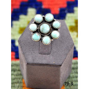 Bague ajustable en argent sterling et turquoise Paloma d'inspiration sud-ouest, bijou tendance en acier inoxydable avec sertissage clos, cadeau idéal - Product Image 1