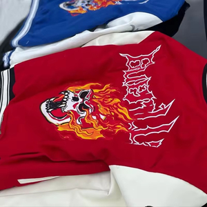 OEM personalizado Lightman chaquetas de alta calidad Chenille bordado Varsity chaqueta de béisbol de peso pesado toalla Patchwork invierno - Product Image 4