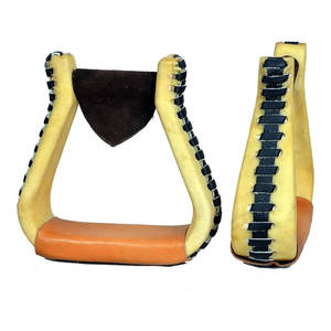 Caballo de cuero de primera calidad Western Saddle Stirrups Breeches Floral Tooled Pair Western Stirrups Barrel Racing Trail Riding Rodeo Tack - Product Image 2