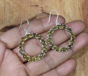 Boho Style 925 Sterling Silver <b>Tourmaline</b> Gemstone <b>Earrings</b> Jewelry Handmade Silver <b>Earrings</b> Jewelry For Women Wedding Gift - Product Image 3