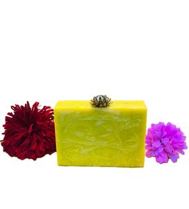 Designer Ladies Satin Lining Resin Clutch <b>Bag</b> Handcrafted Fashion Evening <b>Bags</b> <b>for</b> <b>Weddings</b> & Parties Cost-Effective - Product Image 1