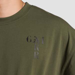 T-shirt Oversize ARR X GAI en Coton Biologique 100% Jersey 240g – Tissu Lourd, Tendance, Impression Vierge, Couleur Olive - Product Image 6