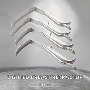 Ensemble d'instruments de rétraction mammaire manuelle éclairée en acier inoxydable médical Baitang, rétraction lisse, ensemble de guidage lumineux en forme de L - Product Image 5