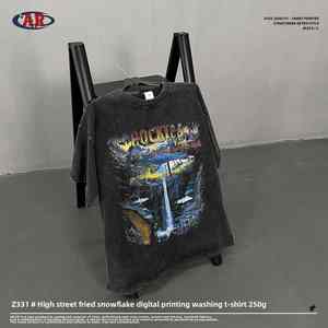 ENDOURABLE SPORTS Summer INS Camiseta de moda para hombre Serigrafía 100% Algodón Lona Manga corta Regular Fit Transpirable - Product Image 4