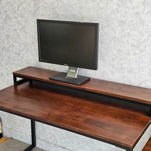 Integrated Printer Shelf 165x60cm Computer <b>Desk</b> with Drawer FD68061 Rubber Wood PC <b>Desk</b> Wooden and Metal <b>Folding</b> Feature - Product Image 5