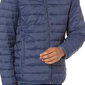 Chaqueta de invierno para exteriores para hombre, cálida, con cuello levantado, a prueba de viento y ligera, chaqueta de plumón de ganso de poliéster de alta calidad - Product Image 2