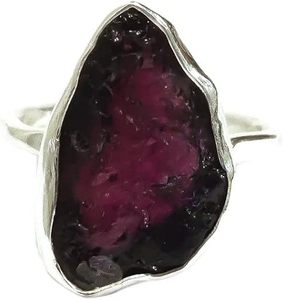 Anillo de Plata de Ley 925 con Granate Natural, Piedra de Nacimiento de Enero, Martillado, Regalo de Cumpleaños, Navidad, Joyería Hecha a Mano - Product Image 3