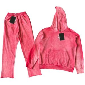 Offre Spéciale professionnel deux pièces détresse broderie survêtements fermeture éclair mode décontractée soleil fondu lavage à l'acide - Product Image 3