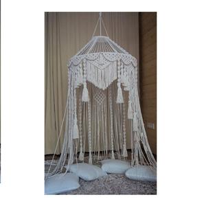 Toldo de macramé en forma redonda, estantes de pared y exhibición para dormitorios, comedor, puerta al aire libre, tamaños pequeños a grandes, regalo de cumpleaños - Product Image 1