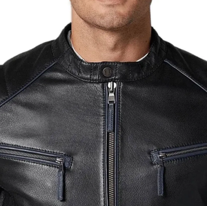 แจ็กเก็ตหนังโอเวอร์ไซส์สำหรับผู้ชาย, สินค้ามาใหม่แจ็คเก็ตหนังพียูปกตั้งไซส์ใหญ่พิเศษสีดำบุนวม - Product Image 5