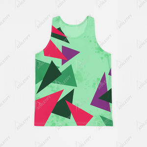 Camiseta sin mangas ajustada para hombre, personalizada, transpirable, sublimada, de secado rápido, cuello redondo, informal, para gimnasio, uso diario, de poliéster tejido - Product Image 3