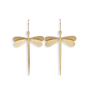 CUCOCUCA YXQ E246 Orecchini pendenti a forma di libellula dorata in acciaio inossidabile placcato oro per abiti primaverili/estivi con spedizione in UE in 48 ore - Product Image 1