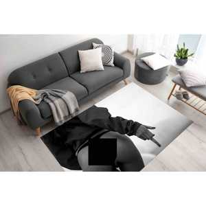 Tapis à motif de fille en string noir, tapis sensuel, tapis femme sexy, tapis imprimé, tapis fin non tissé - Product Image 2