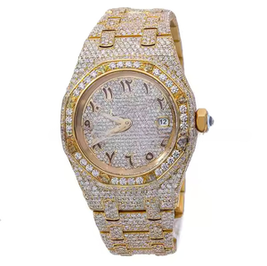 นาฬิกาสปอร์ตสไตล์ฮิปฮอปสุดหรูแบบโบราณสไตล์อาหรับ  ระบบอนาล็อก Miyota  สำหรับทั้งชายและหญิง  ตัวเรือนสแตนเลสสีทองเหลือง  ได้รับการรับรอง VVS - Product Image 2