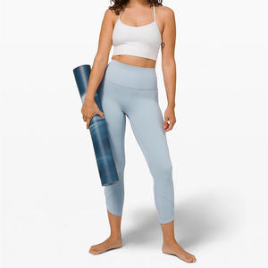 2026 New Arrival Women's Mid Waist Breathable Cotton/Bamboo Fiber Gym & Yoga Wear Fitness <b>Leggings</b> Solid <b>Pattern</b> Knee-Length - Product Image 4