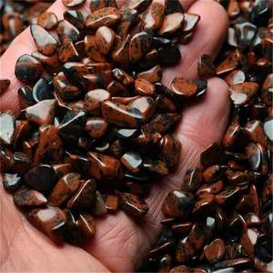 Cristal acajou puce d'obsidienne pierre en vrac puces de pierres précieuses brutes puce de pierre dégringolée galets de cristal de guérison naturelle grossiste - Product Image 4