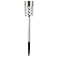 Lampe de jardin LED solaire avec cristaux argentés scintillants, résistante à l'eau, style bureau de poste