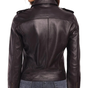 Veste à capuche en cuir véritable personnalisée pour les femmes | Vêtements d'extérieur Fashion Slim Fit pour dames | Fournisseur de gros OEM ODM Fabricant - Product Image 1