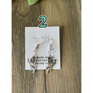 Navajo Handcrafted 18k Gold Plated <b>Shell</b> Flower Drop Earrings - Product Image 4