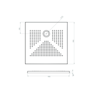 Receveur de douche en céramique antidérapant DENVER 3CM fin 90x90, motif uni, usage sanitaire - Product Image 2