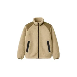 เสื้อแจ็คเก็ตขนเฟลอร์เชอร์ปาสีเบจสุดฮิตสำหรับใส่ลำลอง - Product Image 1
