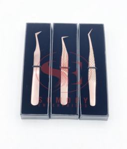 แหนบต่อขนตาเพิ่มวอลลุ่มขนาดใหญ่ทำจากเส้นใยสแตนเลส90องศาสำหรับต่อขนตา - Product Image 4