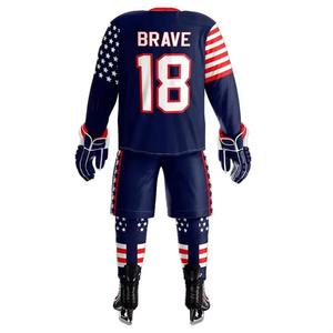Maillots d'uniformes de hockey sur glace personnalisés, ensembles de camouflage à impression numérique, vêtements de sport OEM de haute qualité à impression de nom d'équipe de haute qualité - Product Image 2