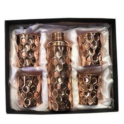 Botella de agua de cobre martillado gratis reutilizable Trabajo hecho a mano Grabado de cobre para producto de venta caliente con precio bajo - Product Image 6