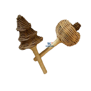 Wholesale Boho Style <b>Christmas</b> Tree Mini Rattan Tabletop Wicker Rattan Ornament Hanging Pine Tree Decor Xmas - Product Image 5