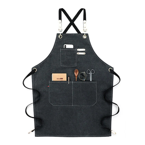 Delantal de trabajo de lona con hebilla ajustable y logotipo personalizado de alta resistencia con bolsillo para herramientas de cocina - Product Image 5