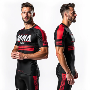 BJJ ชุดศิลปะการต่อสู้แขนสั้นใส่เล่นกีฬาแขนสั้นเต็มตัวอุปกรณ์เสริมสำหรับนักกีฬา - Product Image 5
