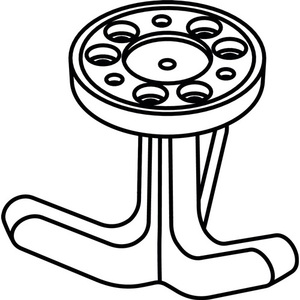 HEWI Series 477 Matt Elastic 55 Aqua Blue <b>Wall</b> <b>Hooks</b> & Coat Racks Triple <b>Hook</b> with 69mm Height and 51mm Diameter" - Product Image 4